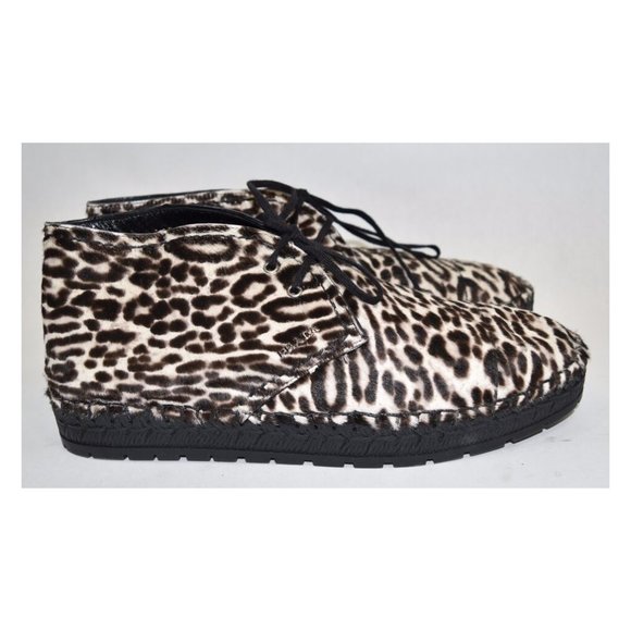 $950+ PRADA MILANO Leopard Print CALF HAIR Espadrille PLATFORM BOOT 39 (Z1) - Picture 7 of 12